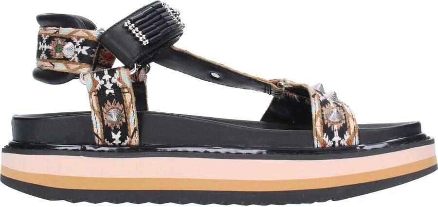 Ash Zwarte sandalen met Azteekse geïnspireerde borduursels en stud-details Black Dames - Foto 5