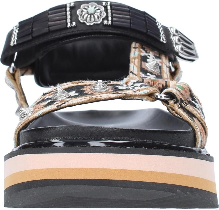 Ash Zwarte sandalen met Azteekse geïnspireerde borduursels en stud-details Black Dames - Foto 3