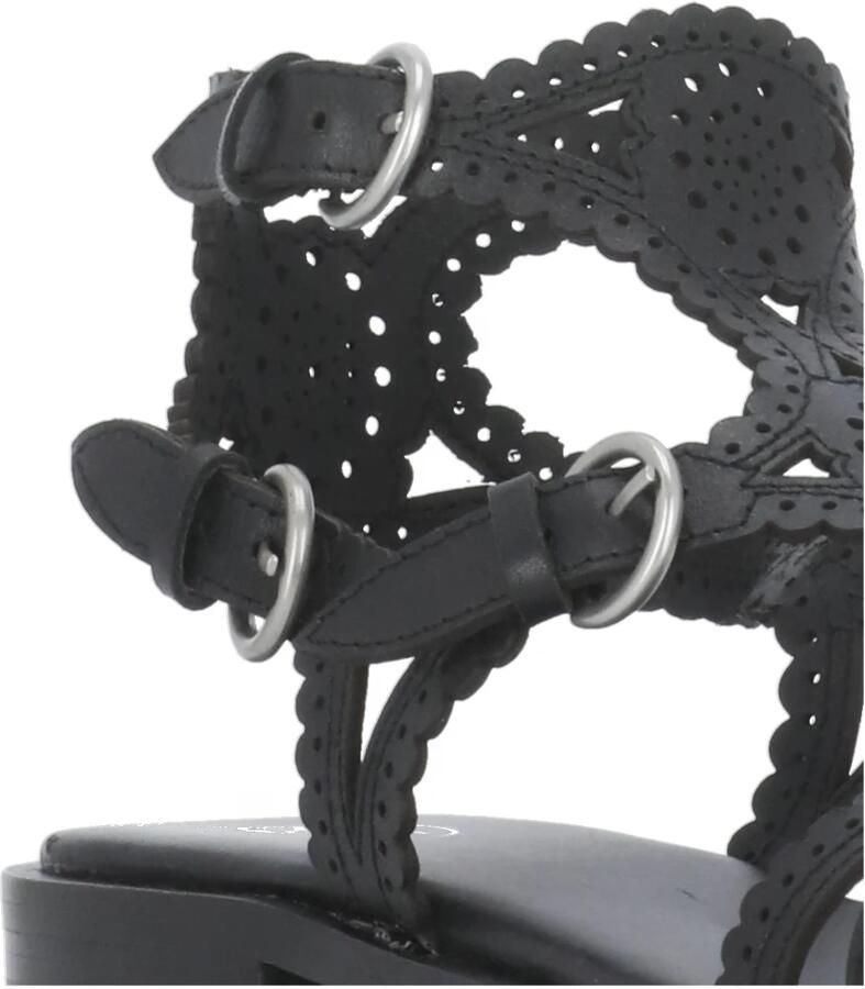 ASH Zwarte Leren Sandalen met Enkelband - Foto 2