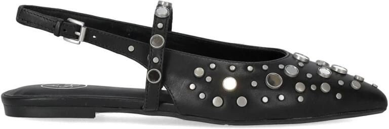 ASH Italia Brenda slingback in zwart leder met studs