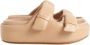 Ash Beige Leren Platte Sandalen met 6cm Hak Beige Dames - Thumbnail 1