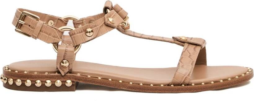 ASH Beige Sandalen met Krokodillenprint voor Vrouwen