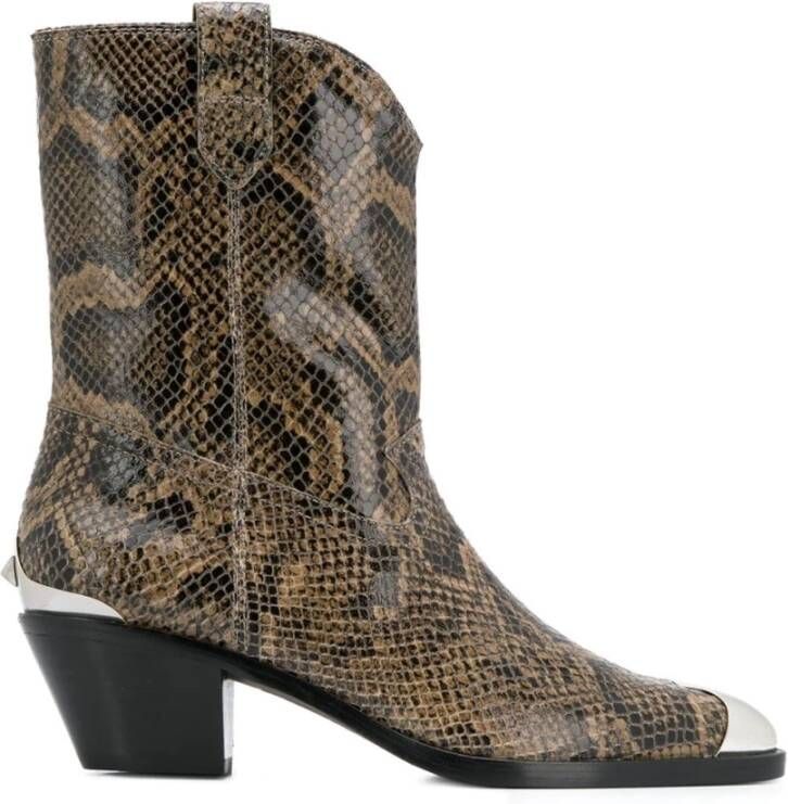 Ash Beroemde Python Print Haklaarzen Bruin Dames