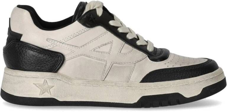 Ash Blake Basket Sneaker van Gebruikt-Efffect Leer White Dames