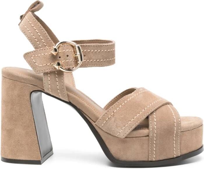 Ash Sandalen Melany Beige Heeled Sandal in bruin
