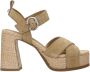 ASH Bruine Leren Sandalen met Gevlochten Motief - Thumbnail 3