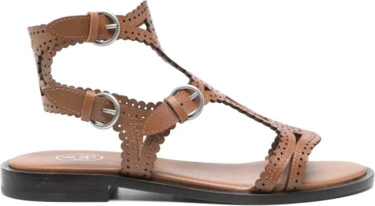 ASH Bruine Leren Sandalen voor Vrouwen