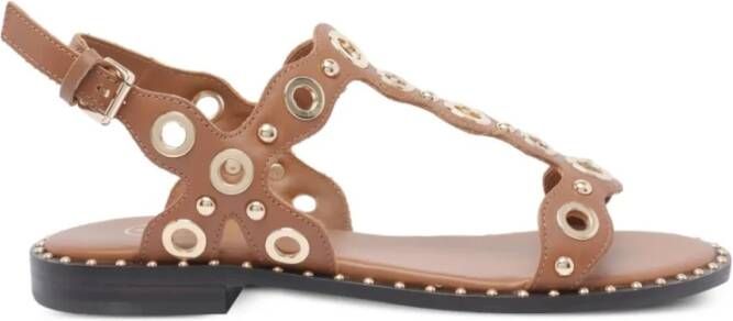 ASH Bruine Leren Sandalen voor Vrouwen