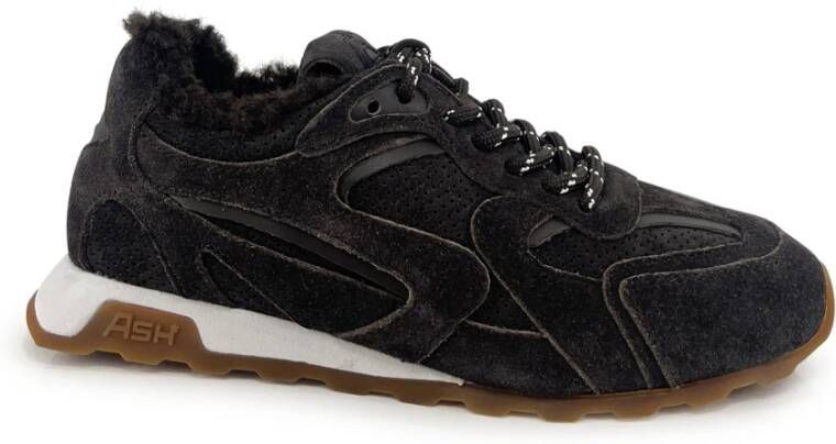 ASH Bruine platte sneakers met bontvoering