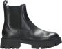 Ash Zwarte Leren Dameslaarzen met Oversized Rubberen Zool Black Dames - Thumbnail 1