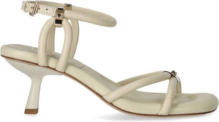Ash Crème Leren Sandaal met Studs White Dames