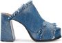 Ash Denim Fabric Peep-toe Mules Blauw Blue Dames - Thumbnail 1