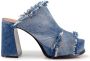 Ash Denim Fabric Peep-toe Mules Blauw Blue Dames - Thumbnail 1