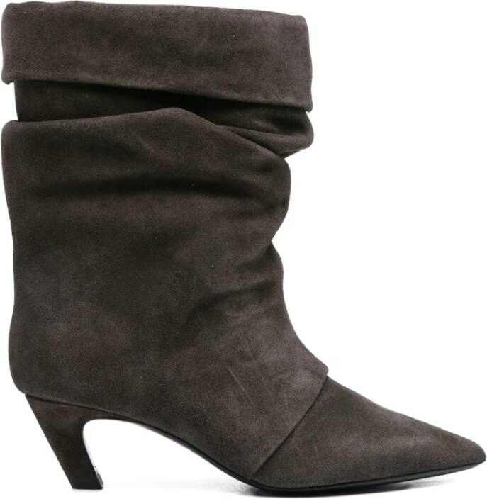 ASH Donkergrijze Suède Puntige Neus Schoenen