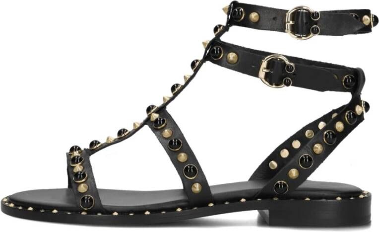 Ash Elegante Zwarte Leren Sandalen Black Dames