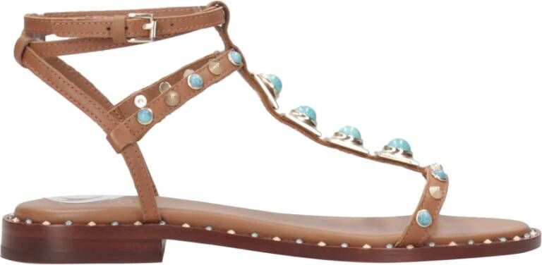 Ash Kaneel Ariel Goud Leren Sandalen Brown Dames