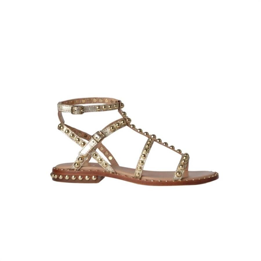Ash Platte Sandalen met Gouden Studs Beige Dames - Foto 3