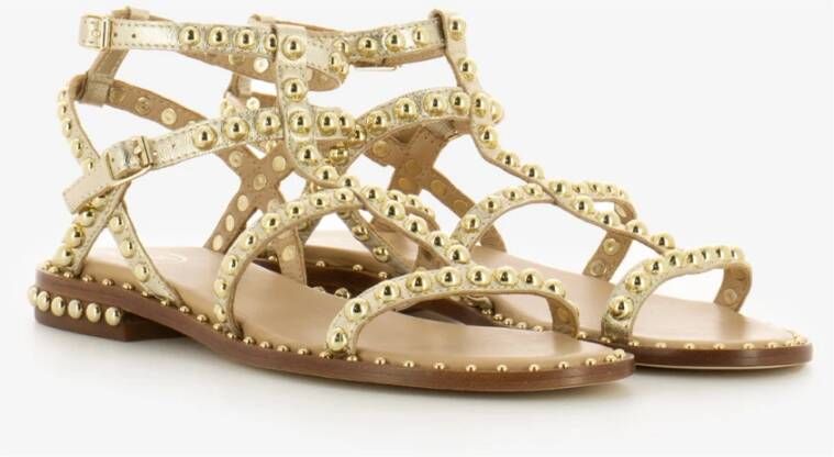 Ash Platte Sandalen met Gouden Studs Beige Dames - Foto 4