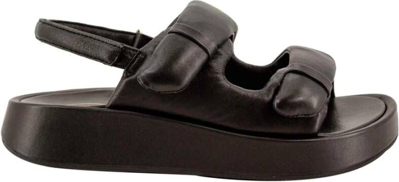 Ash Zomer Stap Leren Sandalen Zwart Dames