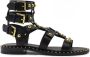 Ash Zwarte en Gouden Leren Platte Sandalen voor Vrouwen Zwart Dames - Thumbnail 2