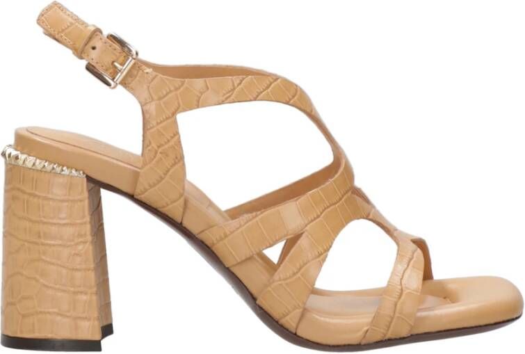 ASH Gevlochten leren sandalen met blokhak