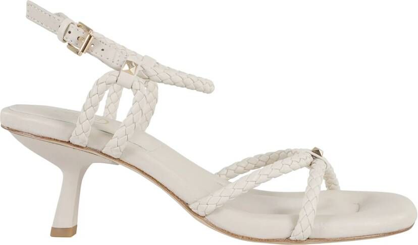 ASH Gevlochten leren sandalen met enkelband