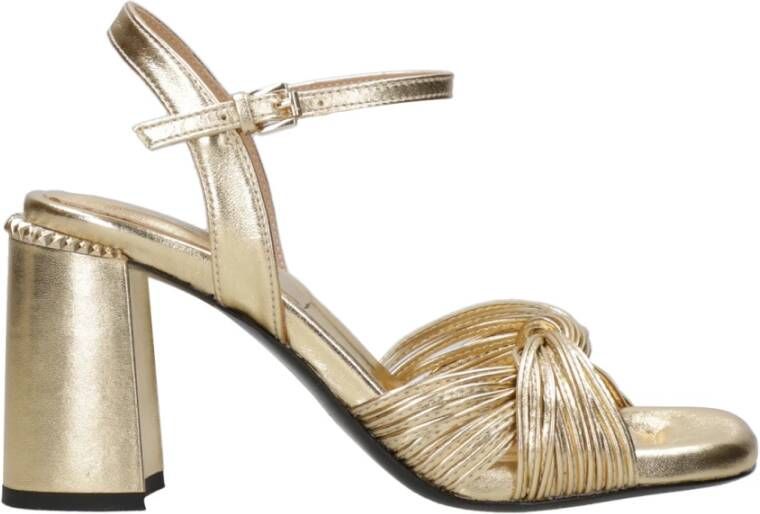 ASH Gouden Leren Sandalen met Blokhak