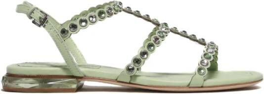 Ash Groene leren Saphir sandaal met strass steentjes Groen Dames