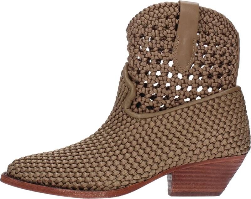 Ash Leren Cowboy Laarzen Beige Dames