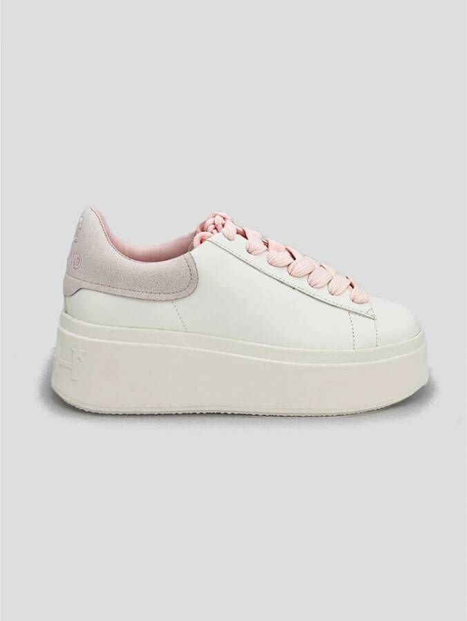 Ash Moby Blanco 36 Witte Leren Sneaker met Dubbele Platform White Dames