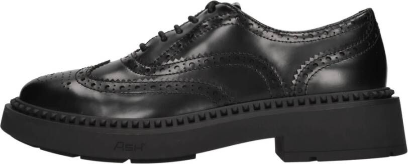 Ash Zwarte Veterschoenen met Brogue Enkel Laarzen Black Dames
