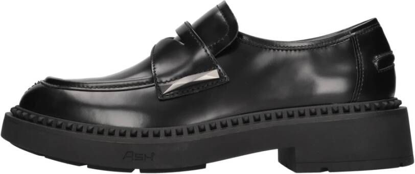 Ash Zwarte geborsteld leren loafer met lug zool Black Dames