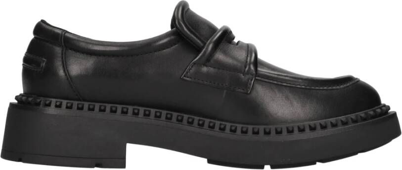 Ash Zwarte Leren Mocassins voor Vrouwen Black Dames