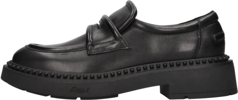 Ash Zwarte Leren Mocassins voor Vrouwen Black Dames