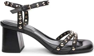 ASH Sandalen met Studs van Leer Jody Zwart