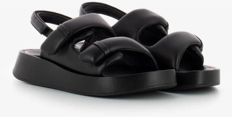 Ash Zomer Stap Leren Sandalen Black Dames