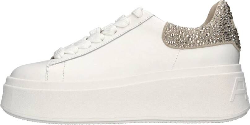 Ash Witte Leren Sneakers met Strass Detail White Dames