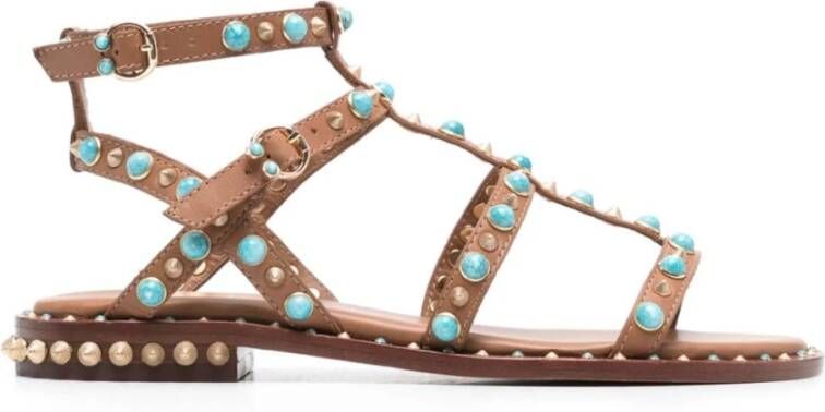 Ash Stud Embellished Leren Sandalen Brown Dames - Foto 2