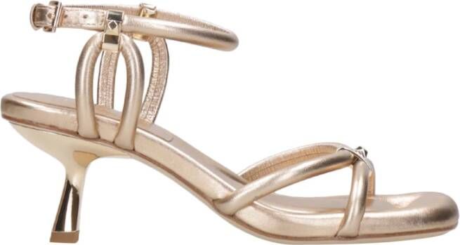 Ash Gouden Leren Sandaal met Hak Beige Dames