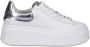 Ash Witte leren damessneakers met zilveren hiel detail White Dames - Thumbnail 4