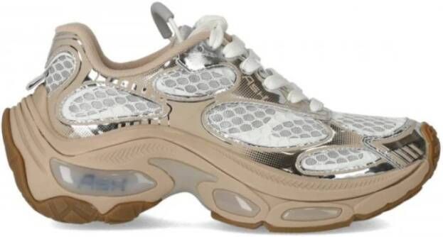 ASH Witte Dragon Stof Sneakers Zilver Details