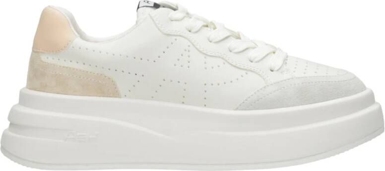 Ash Witte Leren Platform Sneakers Wit Dames