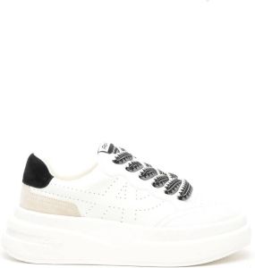 Ash Witte Leren Sneakers met Zwarte Suède Detail Wit Dames