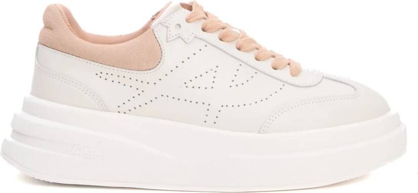 ASH Witte Sneakers met Beige Profiel