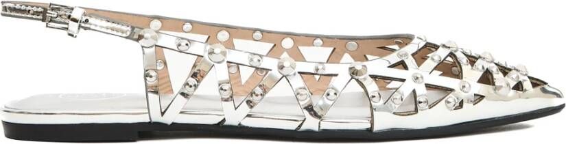 ASH Zilveren Studded Ballerina voor Vrouwen