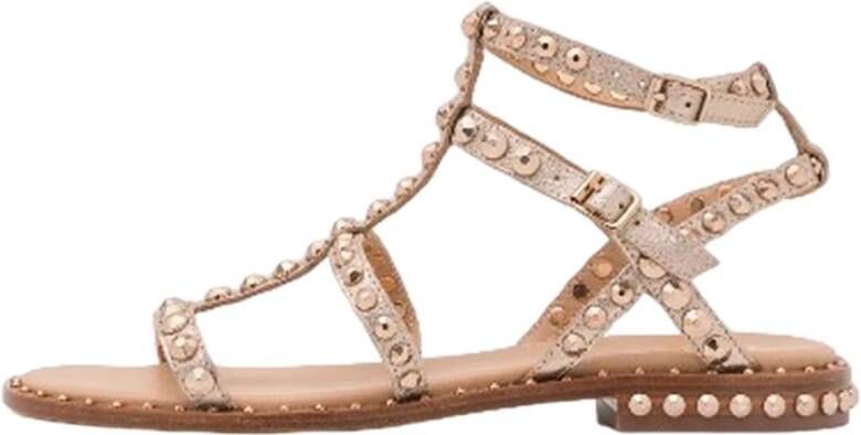 Ash Zomer Stap Leren Sandalen Beige Dames