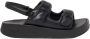 Ash Zomer Stap Leren Sandalen Zwart Dames - Thumbnail 1