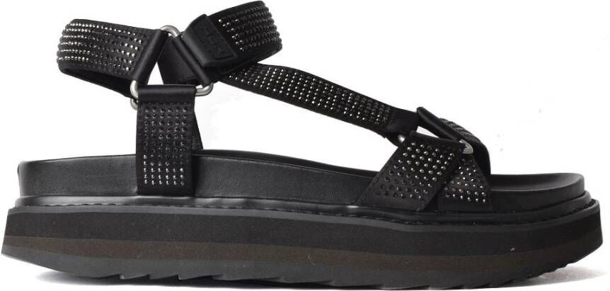 Ash Zomerse Stijl Platte Sandalen Black Dames