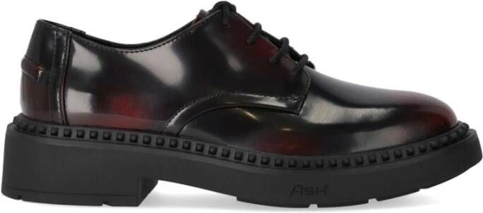 Ash Zwart Bourgondisch Leren Veterschoenen Black Dames