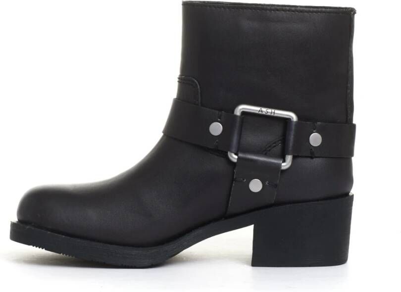 Ash Zwarte Biker Enkellaarzen Black Dames